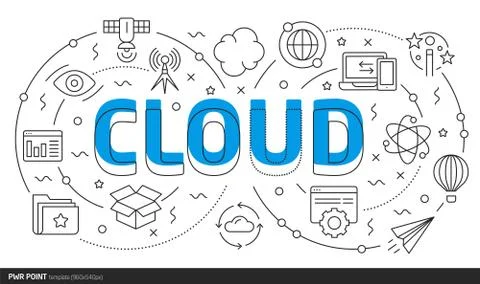 Lines template illustration cloud Stock Illustration