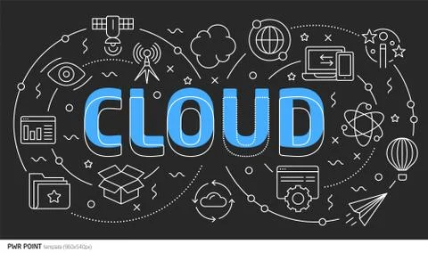 Lines template illustration cloud Stock Illustration