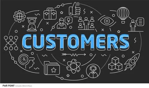 Lines template illustration customers Stock Illustration