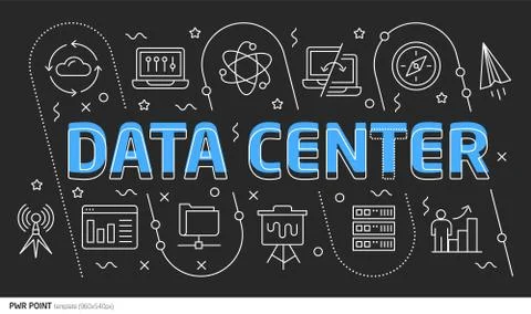 Lines template illustration data center Illustrazione stock