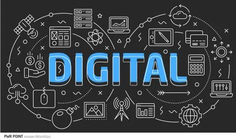 Lines template illustration digital Stock Illustration