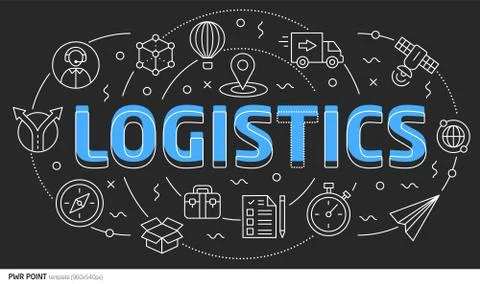 Lines template illustration logistics Stock Illustration