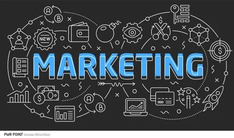 Lines template illustration marketing Stock Illustration