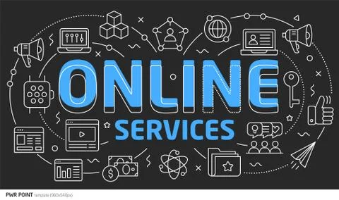 Lines template illustration online services Stock Illustration