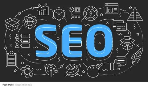 Lines template illustration seo Stock Illustration