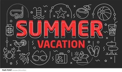 Lines template illustration summer vacation Stock Illustration