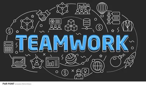 Lines template illustration teamwork Stock Illustration