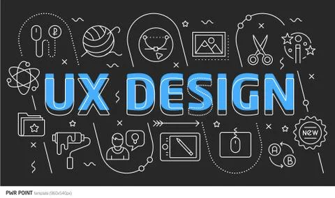 Lines template illustration ux design Stock Illustration