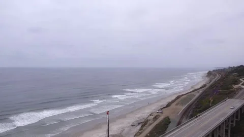 Lines of Transit: Rail, Road &amp; Surf Along California’s Edge Stock Footage 305646512