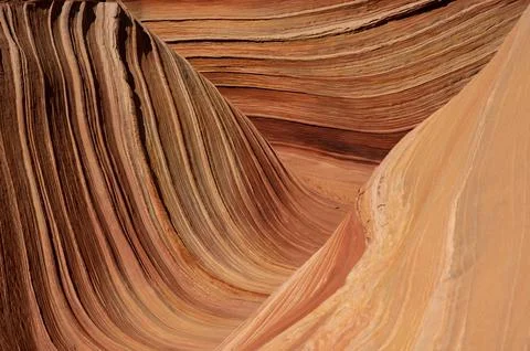 Lines of wave sandstone rock formations at north coyote buttes Arizona, United S Stock Photos