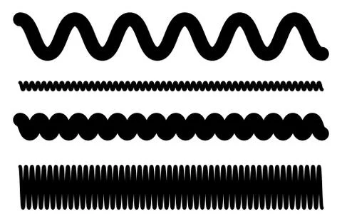 Lines with waving, billowy effect. Wavy, zigzag lines. Stock Illustration