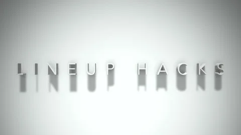 Lineup hacks  3D title animation white text on a white background Stock Footage 299636683