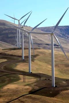 Lineup of wind energy. Stock Photos