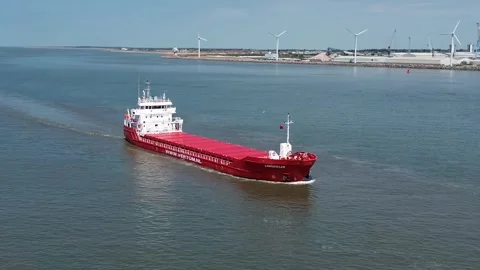Lingedijk Dutch Cargo Ship, UK 2025 July 13 Stock Footage 343557944