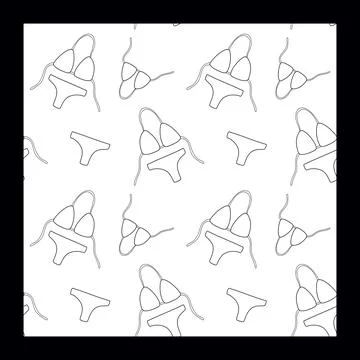 Lingerie seamless pattern with flat line icons of bra types, panties. Woman u Stock Illustration