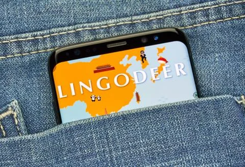 Lingodeer mobile app on Samsung s8. Stock Photos