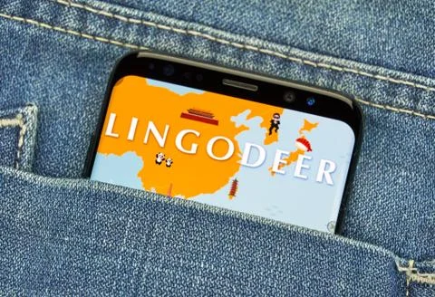 Lingodeer mobile app on Samsung s8. Stock Photos