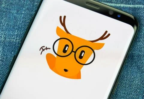 Lingodeer mobile app on Samsung s8. Fotos Stock