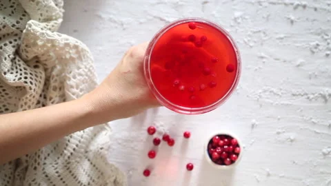 Lingonberry drink Stock Footage 159620769