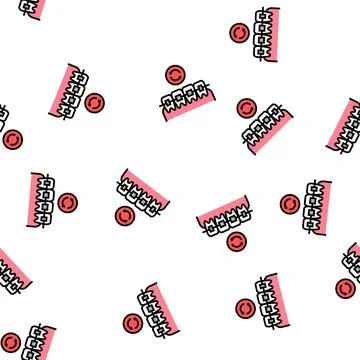 Lingual tooth braces vector seamless pattern Illustrazione stock