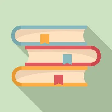 Linguist book stack icon, flat style Stock Illustration
