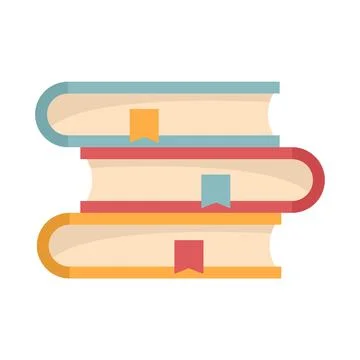 Linguist book stack icon flat isolated Stock Illustration