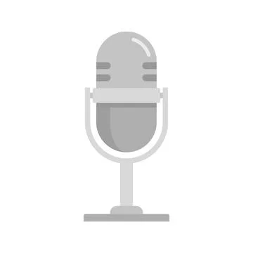 Linguist microphone icon flat isolated Stock Illustration