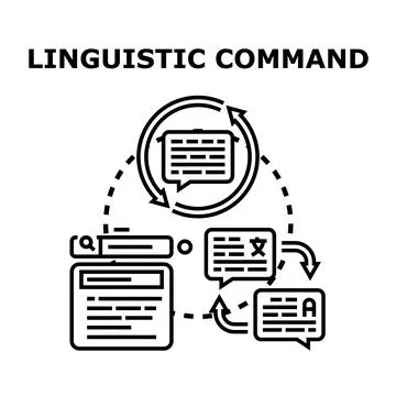 Linguistic command concept acquiring foreign language skill Stock Illustration