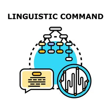 Linguistic command concept illustration for voice assistant Illustrazione stock