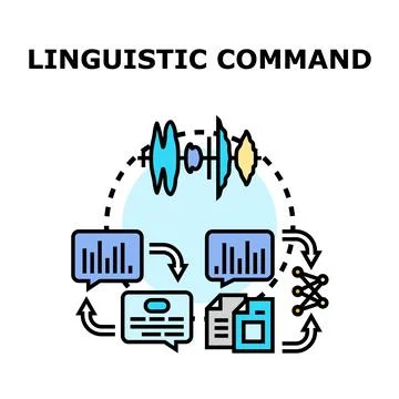 Linguistic command concept processing natural language and speech Stock Illustration