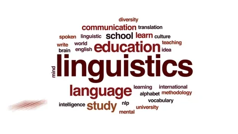 Linguistics animated word cloud, text design animation. Stock Footage 79771577