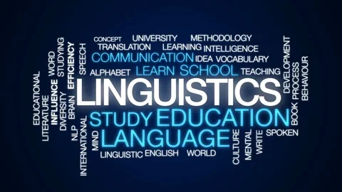 Linguistics animated word cloud, text de... | Stock Video | Pond5