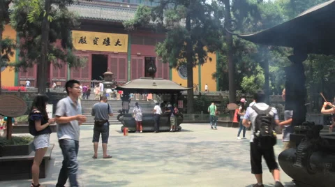 Lingyin Temple time lapse 1 30 fps zoom out Stock Footage 40645941