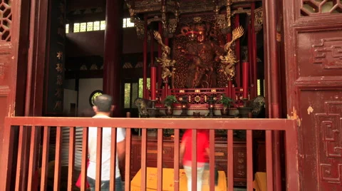 Lingyin Temple time lapse 3 24 static Stock Footage 40022740