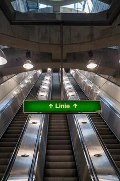 Linie: Escalators to the Line Stock Photos