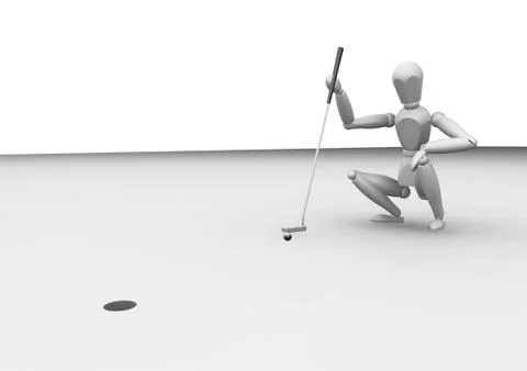 Lining up the putt Stock Illustration