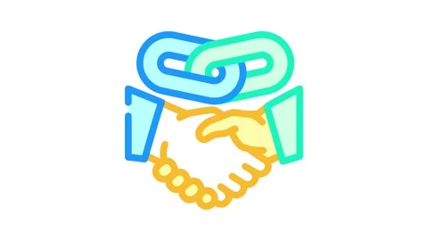 Link affiliate referral program color icon animation Video stock 327256984