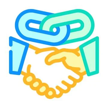 Link affiliate referral program color icon vector illustration Stock Illustration
