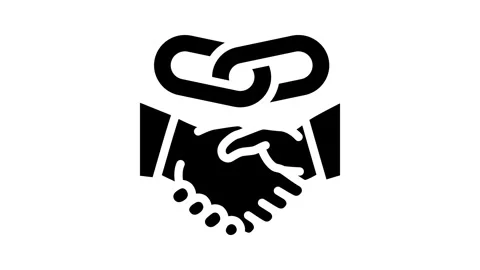 Link affiliate referral program glyph icon animation Video stock 326730444