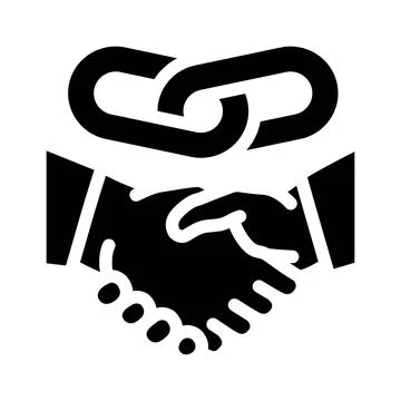 Link affiliate referral program glyph icon vector illustration Illustrazione stock