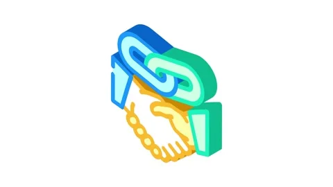 Link affiliate referral program isometric icon animation Vídeos de archivo 327276286