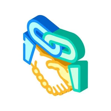 Link affiliate referral program isometric icon vector illustration Stock Illustration