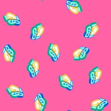 Link affiliate referral program isometric icon seamless pattern Stock Illustration