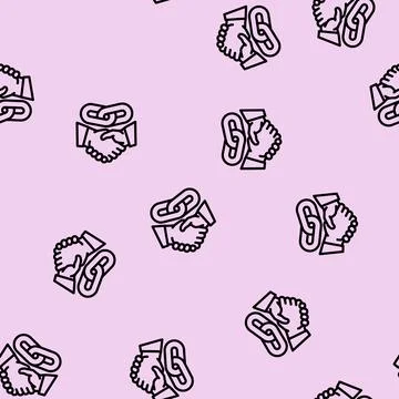 Link affiliate referral program line vector seamless pattern Stock Illustration