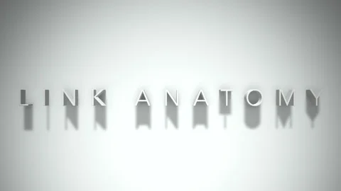Link anatomy 3D title animation white text on a white background 動画素材 299373232