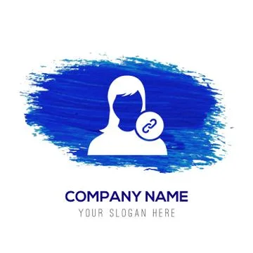 Link attach user icon . - Blue watercolor background Stock Illustration