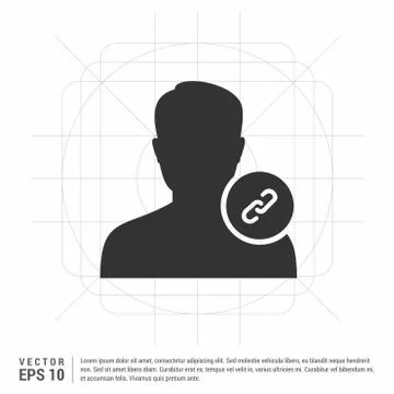 Link attach user icon . Stock Illustration