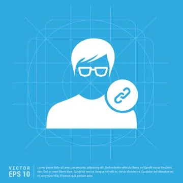 Link attach user icon . Stock Illustration