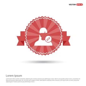 Link attach user icon . - Red Ribbon banner Stock Illustration