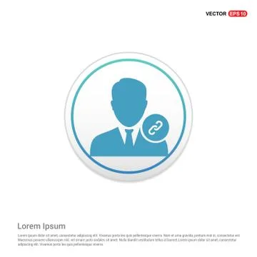 Link attach user icon . - white circle button Stock Illustration
